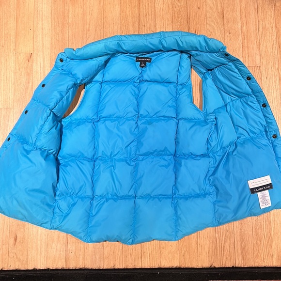 Lands End turquoise Children’s down vest - Picture 3 of 5